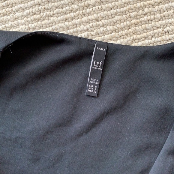Black Zara Mini Short Sleeve Button Down Dress - Picture 4 of 7